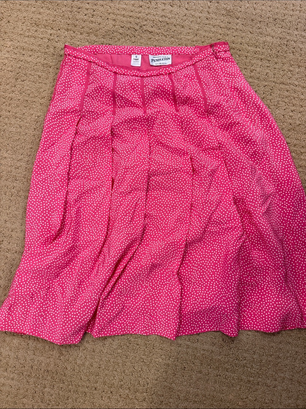 Pendleton Hot Pink Polka Dot A-Line Skirt